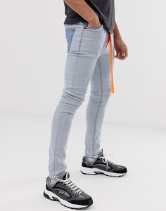 Синие супероблегающие джинсы с вывернутым наизнанку эффектом ASOS DESIGN-Синий