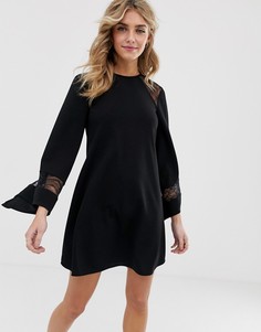 Платье с кружевом ASOS DESIGN-Черный