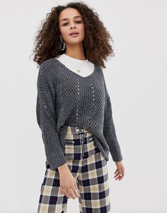 Серый oversize-джемпер Brave Soul