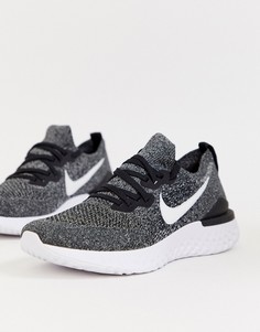 Черно-белые кроссовки Nike Running Epic React Flyknit-Фиолетовый