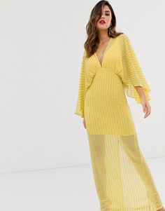 Платье-кимоно макси с пайетками ASOS DESIGN-Желтый