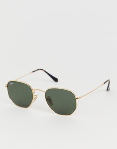Солнцезащитные шестиугольные очки Ray-Ban 0RB3548N-Золотой