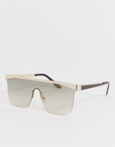 Солнцезащитные очки в золотистой оправе с прямым верхом Jeepers Peepers-Золотой