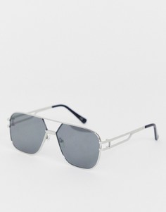 Серебристые квадратные солнцезащитные очки Jeepers Peepers-Серебряный