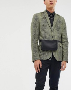 Черная сумка-кошелек на пояс из искусственной кожи ASOS DESIGN-Черный