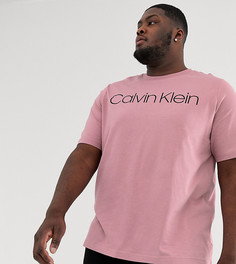 Темно-розовая футболка с круглым вырезом и большим логотипом Calvin Klein эксклюзивно для Asos-Розовый