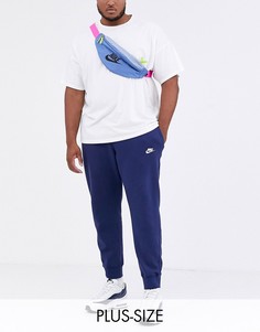 Темно-синие джоггеры с кромкой манжетом Nike Plus Club-Темно-синий