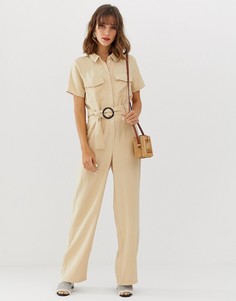 Комбинезон с широкими штанинами и карманами Vero Moda-Светло-коричневый