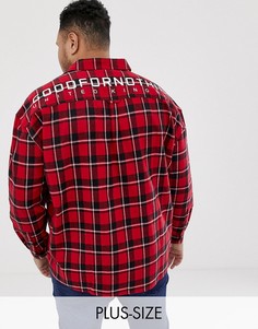 Красная oversize-рубашка в клетку с логотипом Good For Nothing-Красный