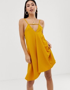 Свободный сарафан мини ASOS DESIGN-Желтый