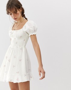 Платье мини с вышивкой Cleobella Belinda-Белый