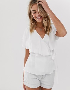 Топ с запахом и кейпом сзади ASOS DESIGN-Черный