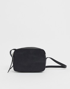 Кожаная сумка для фотоаппарата через плечо ASOS DESIGN-Черный