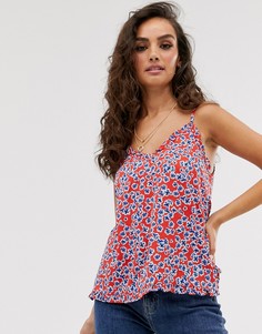 Свободный топ на бретелях с цветочным принтом Vero Moda-Мульти