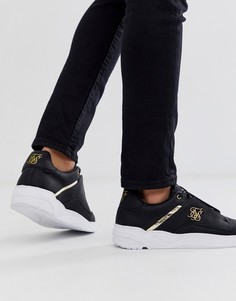 Черные кроссовки с золотистым логотипом SikSilk-Черный
