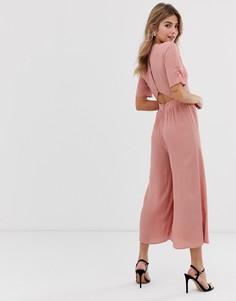 Комбинезон с оборками на рукавах ASOS DESIGN-Розовый