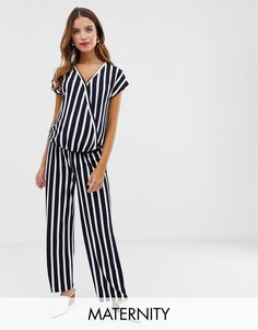Комбинезон в полоску с запахом Mamalicious maternity-Мульти Mama.Licious