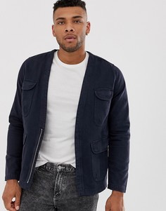 Темно-синяя куртка в стиле милитари ASOS DESIGN-Темно-синий