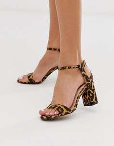 Босоножки с леопардовым принтом на блочном каблуке Carvela-Светло-коричневый