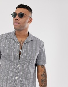 Свободная рубашка в клетку ASOS DESIGN-Серый
