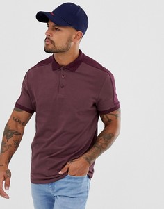Футболка-поло из органического хлопка с контрастными вставками на плечах ASOS DESIGN-Красный