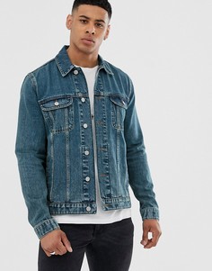 Выбеленная джинсовая куртка ASOS DESIGN-Синий