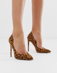 Остроносые туфли-лодочки с леопардовым принтом Miss KG-Светло-коричневый