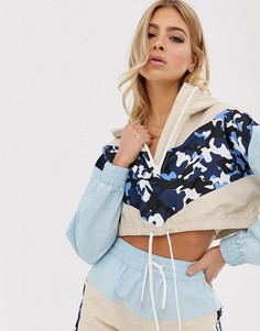 Спортивная куртка колор блок с камуфляжной вставкой ASOS DESIGN-Мульти
