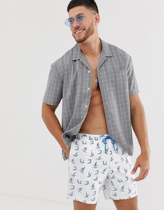 Шорты для плавания с принтом ASOS DESIGN-Белый