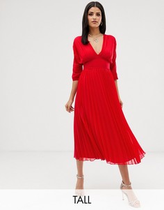 Платье миди ASOS DESIGN Tall-Красный