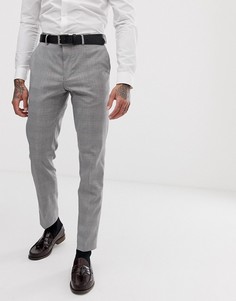 Серые брюки скинни в клетку Burton Menswear-Бежевый
