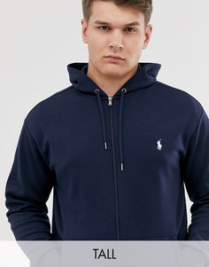 Темно-синий худи на молнии с логотипом Polo Ralph Lauren Big & Tall