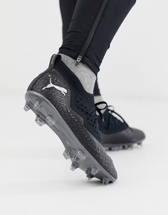 Черные футбольные бутсы Puma Football future 4.2 firm ground netfit-Черный