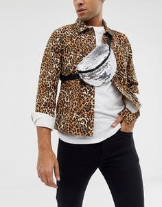 Сумка-кошелек на пояс с серебристыми пайетками Spiral-Мульти