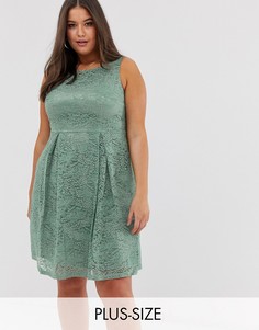Кружевное платье миди Lovedrobe-Зеленый