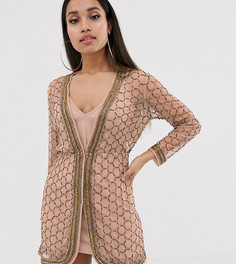 Платье мини с декоративной отделкой ASOS DESIGN Petite-Розовый