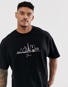 Oversize-футболка с принтом ASOS DESIGN-Черный