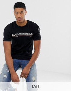 Черная футболка с логотипом на груди Good For Nothing-Черный