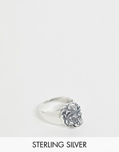Серебряное кольцо со львом ASOS DESIGN-Серебряный