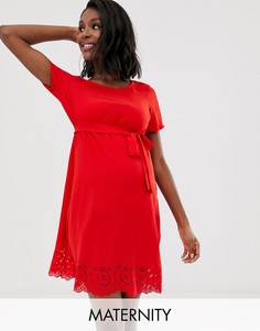 Платье с вырезами Mamalicious-Красный Mama.Licious