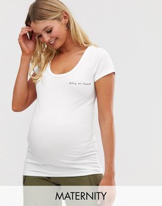 Футболка с вышивкой Mamalicious-Белый Mama.Licious