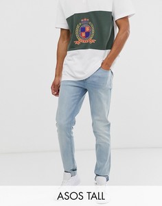 Светлые зауженные джинсы ASOS DESIGN Tall-Синий