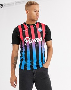 Синяя футболка с эффектом кислотной стирки Puma Football-Синий