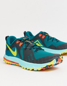 Зеленые кроссовки в походном стиле Nike Running Air Zoom Wildhorse-Черный