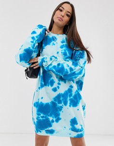 Платье с принтом тай-дай и открытой спиной ASOS DESIGN-Мульти