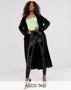 Длинное пальто ASOS DESIGN Tall-Черный