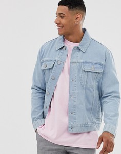 Светлая джинсовая oversize-куртка ASOS DESIGN-Синий