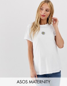 Футболка с цветочным рисунком ASOS DESIGN Maternity nursing-Белый