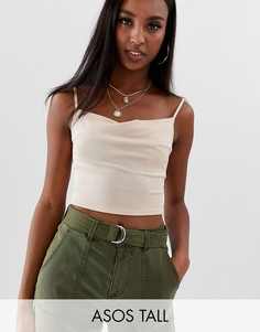 Топ с драпировкой ASOS DESIGN Tall-Кремовый