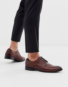 Коричневые кожаные туфли со шнуровкой ASOS DESIGN-Коричневый